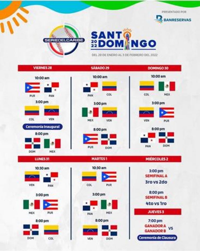 LIDOM anuncia calendario de la Serie del Caribe 2022 con sede en RD